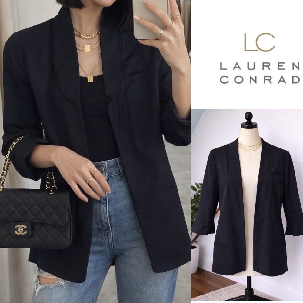 LC Lauren Conrad | EUC Philippines Black Open-Front Blazer Jacket (size 2)